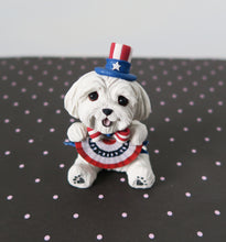 Load image into Gallery viewer, Americana Maltese 4th of July Hand sculpted Clay Collectible