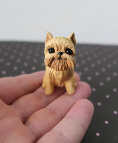 Mini Brussels Griffon Handmade Resin Collectible