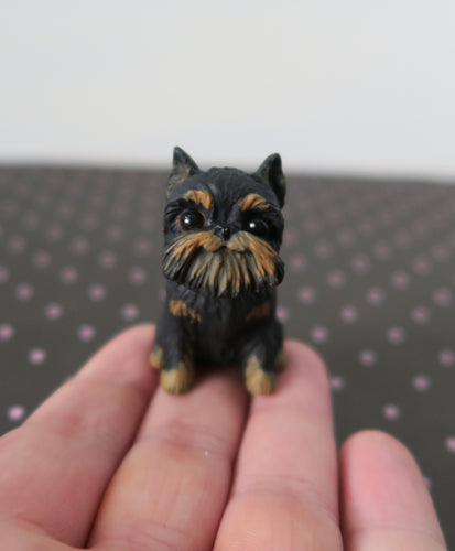 Mini Brussels Griffon Handmade Resin Collectible