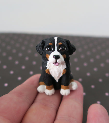 Mini Bernese Mountain Dog Handmade Resin Collectible