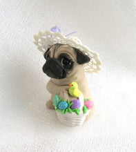Load image into Gallery viewer, In my Easter Bonnet Pug Hand Sculpted Collectible