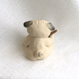 Pug Painting an Easter Egg Hand Sculpted Collectible