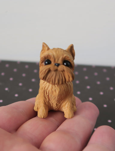 Mini Brussels Griffon Handmade Resin Collectible