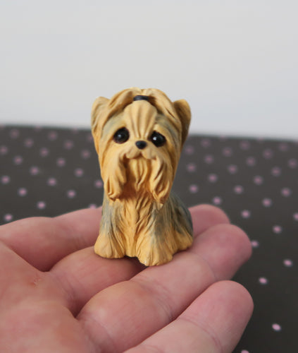 Mini Yorkshire Terrier Handmade Resin Collectible