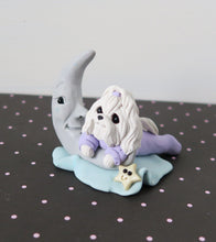 Load image into Gallery viewer, Sleepy Time Maltese in PJs with Moon Hand Sculpted Collectible
