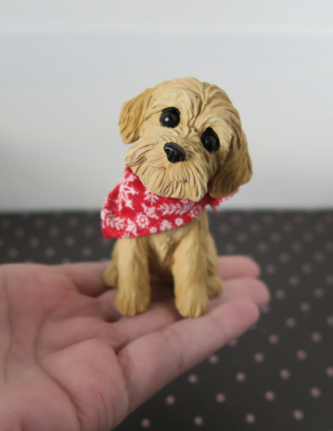 Doodle with bandana, Goldendoodle, Labradoodle, any Poodle mix Handmade Resin Collectible