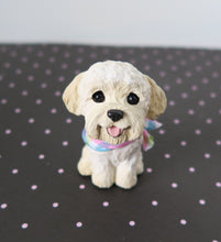 Load image into Gallery viewer, Doodle with Spring Colored Bandana, Havapoo, Maltipoo, Goldendoodle, any Poodle mix Handmade Resin Collectible