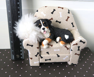 Sleepy Bernese Mountain Dog Favorite Chair Mixed Media Collectible