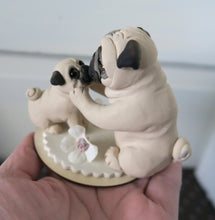 Load image into Gallery viewer, Mother&#39;s Day Mama Pug with Puppy Loving stare Hand Sculpted Collectible