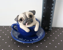 Load image into Gallery viewer, Pug &amp; Coffee &quot;All You Need&quot; Sculpture Hand Sculpted Collectible
