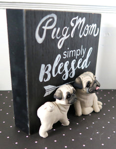 Pug Mom, Simply Blessed Decorative Dog Mom Sign