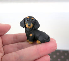 Load image into Gallery viewer, Mini Black and Tan Dachshund Handmade Resin Collectible Miniature