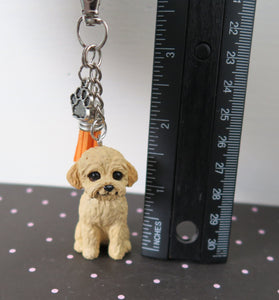 Maltipoo or Poodle Mix Tassel Charm Handmade Resin Collectible Purse, backpack, or key chain charm