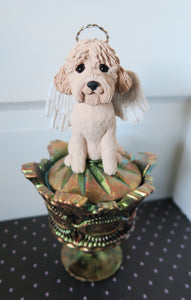 Doodle Angel Trinket Box, Jewelry box or special keepsake Urn Hand Sculpted Collectible