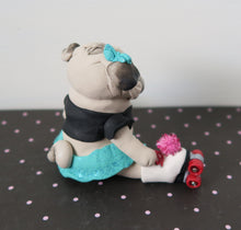 Load image into Gallery viewer, Roller Skating Pug Sculpture Hand Sculpted Collectible