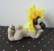 Load image into Gallery viewer, Sunflower Pug Sculpture Hand Sculpted Collectible