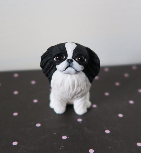 Mini Japanese Chin Handmade Resin Collectible