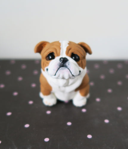 Mini English Bulldog Handmade Resin Collectible