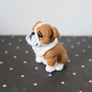 Mini English Bulldog Handmade Resin Collectible