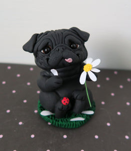 Love Me, Love Me Not? Pug Sculpture Hand Sculpted Collectible