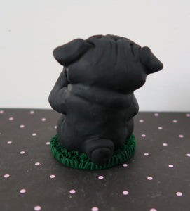 Love Me, Love Me Not? Pug Sculpture Hand Sculpted Collectible