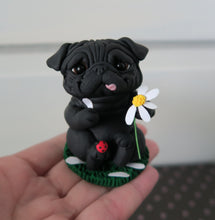 Load image into Gallery viewer, Love Me, Love Me Not? Pug Sculpture Hand Sculpted Collectible