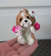 Load image into Gallery viewer, Havanese with Roses Hand Sculpted Collectible