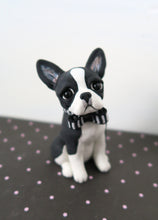 Load image into Gallery viewer, Boston Terrier with Bowtie Sculpture hand sculpted Collectible