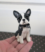 Load image into Gallery viewer, Boston Terrier with Bowtie Sculpture hand sculpted Collectible