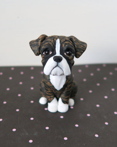 Brindle Boxer Handmade Resin Collectible