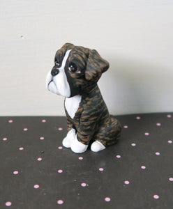 Brindle Boxer Handmade Resin Collectible