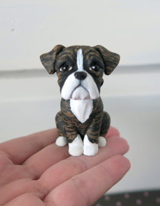 Brindle Boxer Handmade Resin Collectible