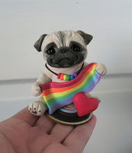 Load image into Gallery viewer, Rainbow Pride Pug Hand Sculpted Collectible