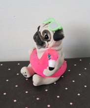 Load image into Gallery viewer, Flamingo Floaty Pug with Sunglasses Hand Sculpted Collectible