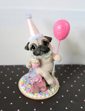 Load image into Gallery viewer, Birthday Pug Hand sculpted Collectible
