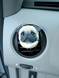 Fawn Pug Car Vent Clip with Diffuser Option Hand Made Collectible