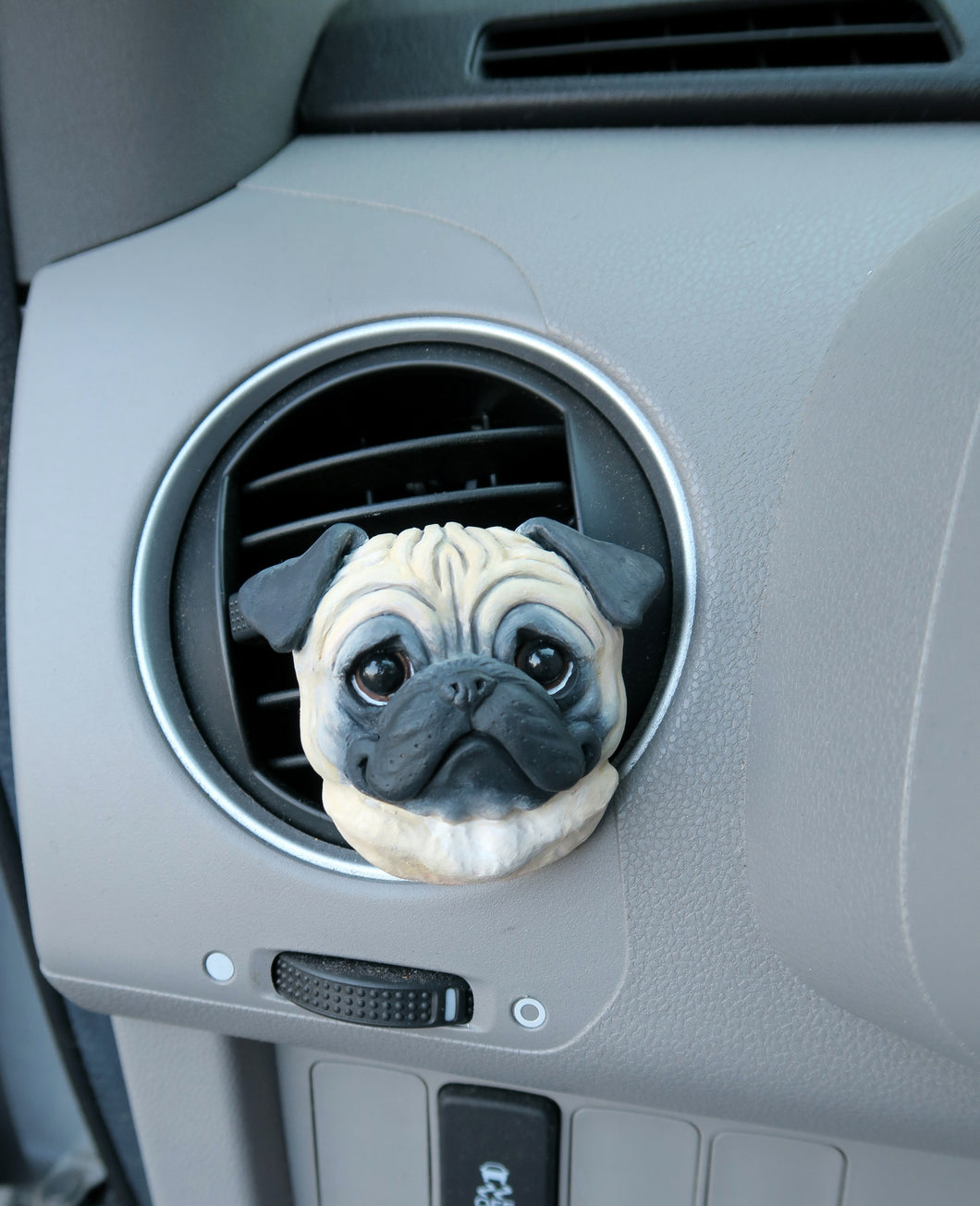 Fawn Pug Car Vent Clip with Diffuser Option Hand Made Collectible