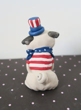 Load image into Gallery viewer, Americana USA Pug Hand sculpted Clay Collectible 4th of July