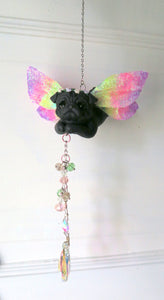Fairy Pug Sun Catcher Sculpted Mixed Media Collectible