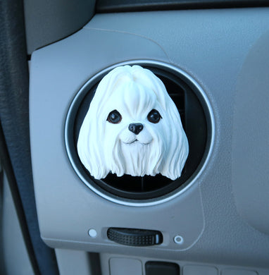Maltese Car Vent Clip with Diffuser Option Hand Made Collectible
