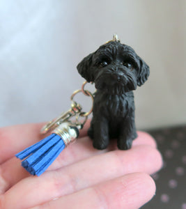 Labradoodle or any Poodle Mix Tassel Charm Handmade Resin Collectible Purse, backpack, or key chain charm