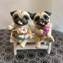Load image into Gallery viewer, Fawn Pug Pair Summer Days Ice Cream Lovin&#39; Clay Collectible