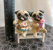 Load image into Gallery viewer, Fawn Pug Pair Summer Days Ice Cream Lovin&#39; Clay Collectible