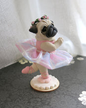 Load image into Gallery viewer, Ballerina Pug dancer Sculpture Hand Sculpted Collectible