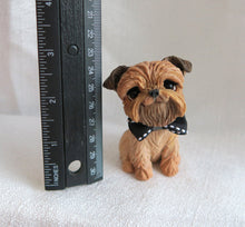 Load image into Gallery viewer, Brussels Griffon with a bow tie Hand sculpted Clay Collectible