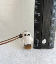 Load image into Gallery viewer, White Owl Tiger&#39;s Eye Hand Sculpted Clay Pendant Necklace