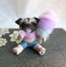 Load image into Gallery viewer, Copy of Cotton Candy  Pug Hand sculpted Furever Clay Collectible