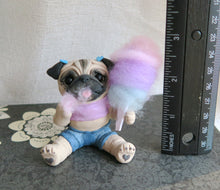 Load image into Gallery viewer, Copy of Cotton Candy  Pug Hand sculpted Furever Clay Collectible