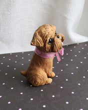 Load image into Gallery viewer, Brussels Griffon with a Pink Bow Hand sculpted Clay Collectible