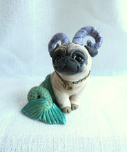 Load image into Gallery viewer, Capricorn Pug Hand Sculpted Zodiac Astrology Furever Clay Collectible